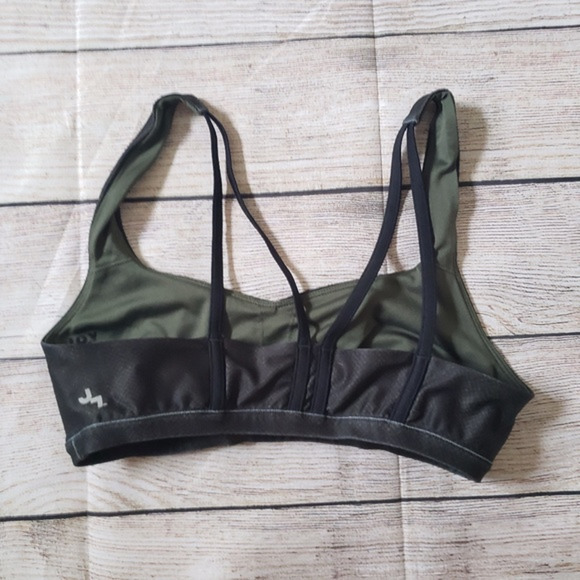 ❤️JOY LAB black green strappy sports bra S - Picture 2 of 5